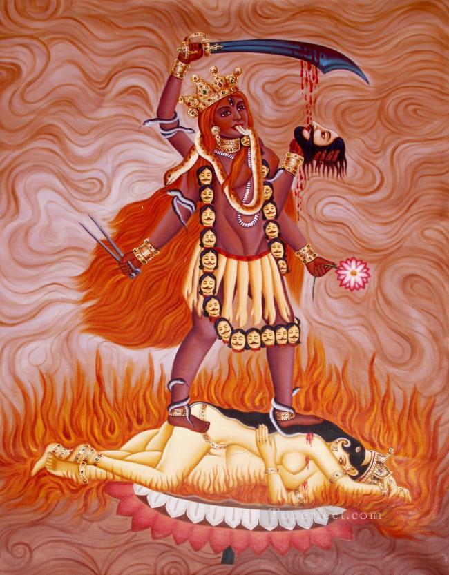 Manifestation of Goddess Kali as Tara from India Oil Paintings